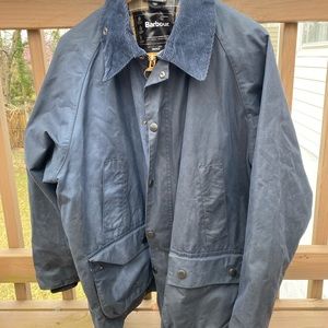 Navy Barbour Bedale waxed cotton size 44